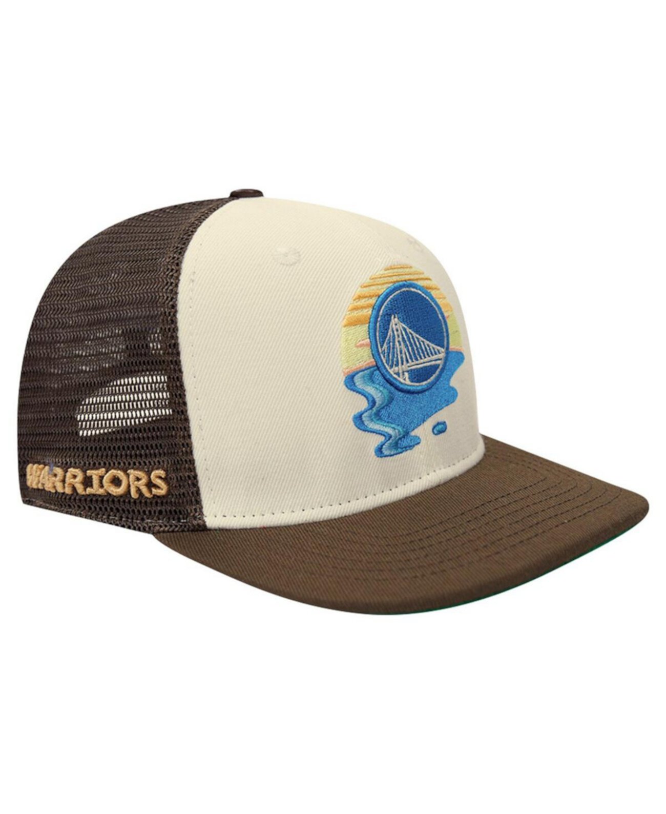 Men's Cream/Brown Golden State Warriors Glint Sunset Snapback Hat Pro Standard