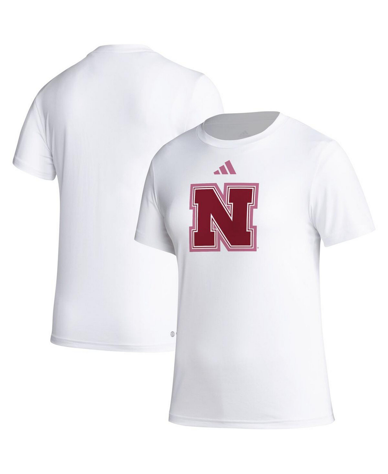 Women's White Nebraska Huskers AEROREADY Breast Cancer Awareness Pregame T-Shirt Adidas