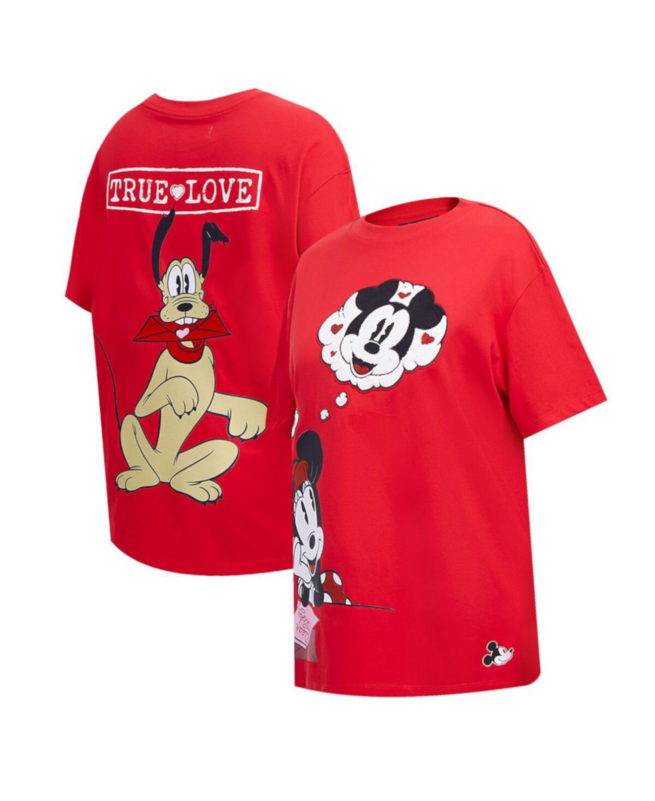 Women's Minnie Mouse Red Mickey Friends True Love Boyfriend T-Shirt Freeze Max
