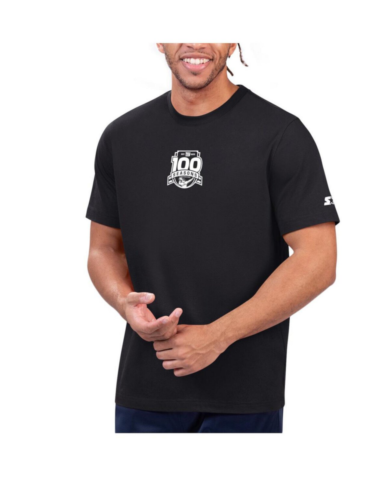 Men's Black New York Giants 100th Season Prime Time T-Shirt Starter