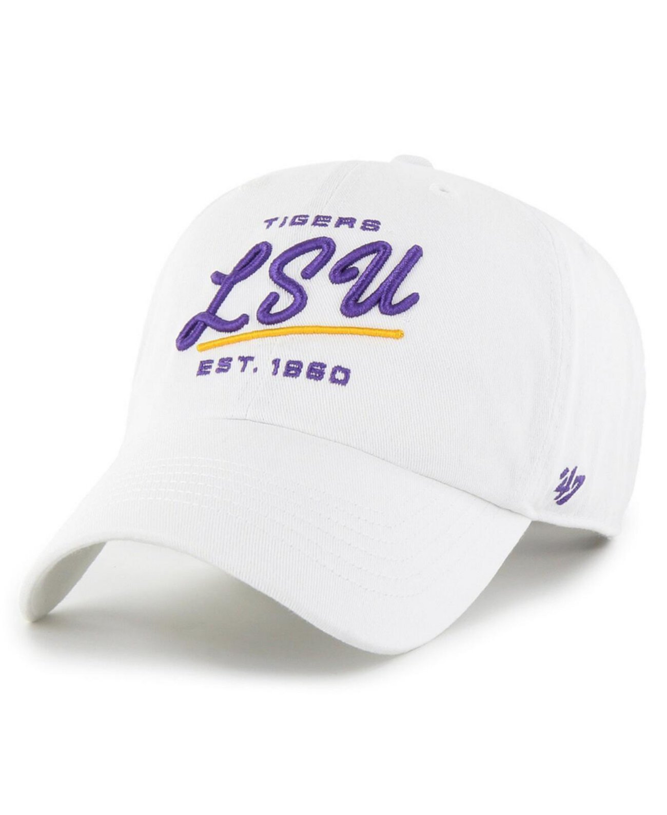 Женская хлопковая кепка Sidney Clean Up LSU Tigers с регулируемой застежкой '47 Brand