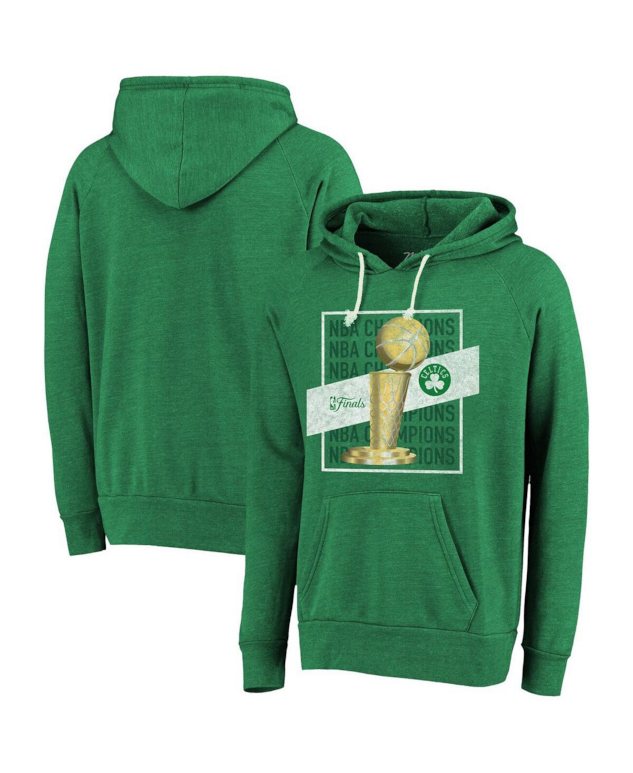 Threads Men's Kelly Green Boston Celtics 2024 NBA Finals Champions Pocket Tri-Blend Pullover Hoodie Majestic