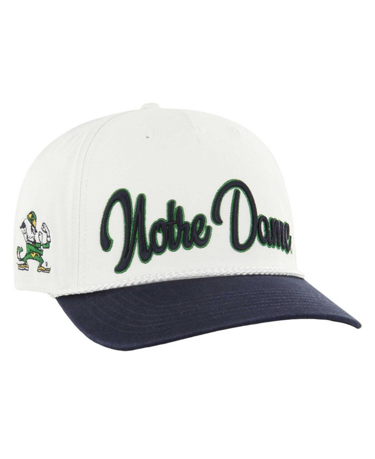 Men's White/Navy Notre Dame Fighting Irish Overhand Hitch Two-Toned Adjustable Hat '47 Brand
