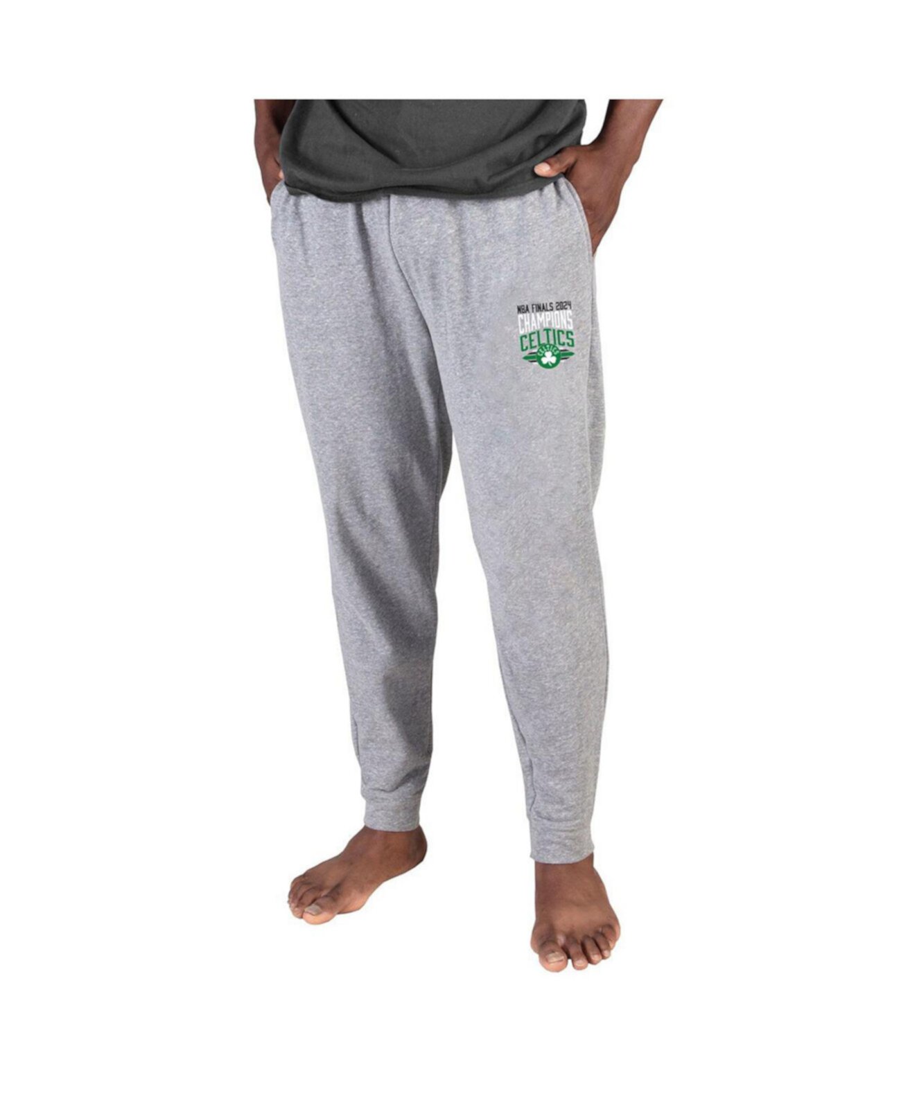 Men's Gray Boston Celtics 2024 NBA Finals Champions Mainstream Cuffed Terry Pants Concepts Sport