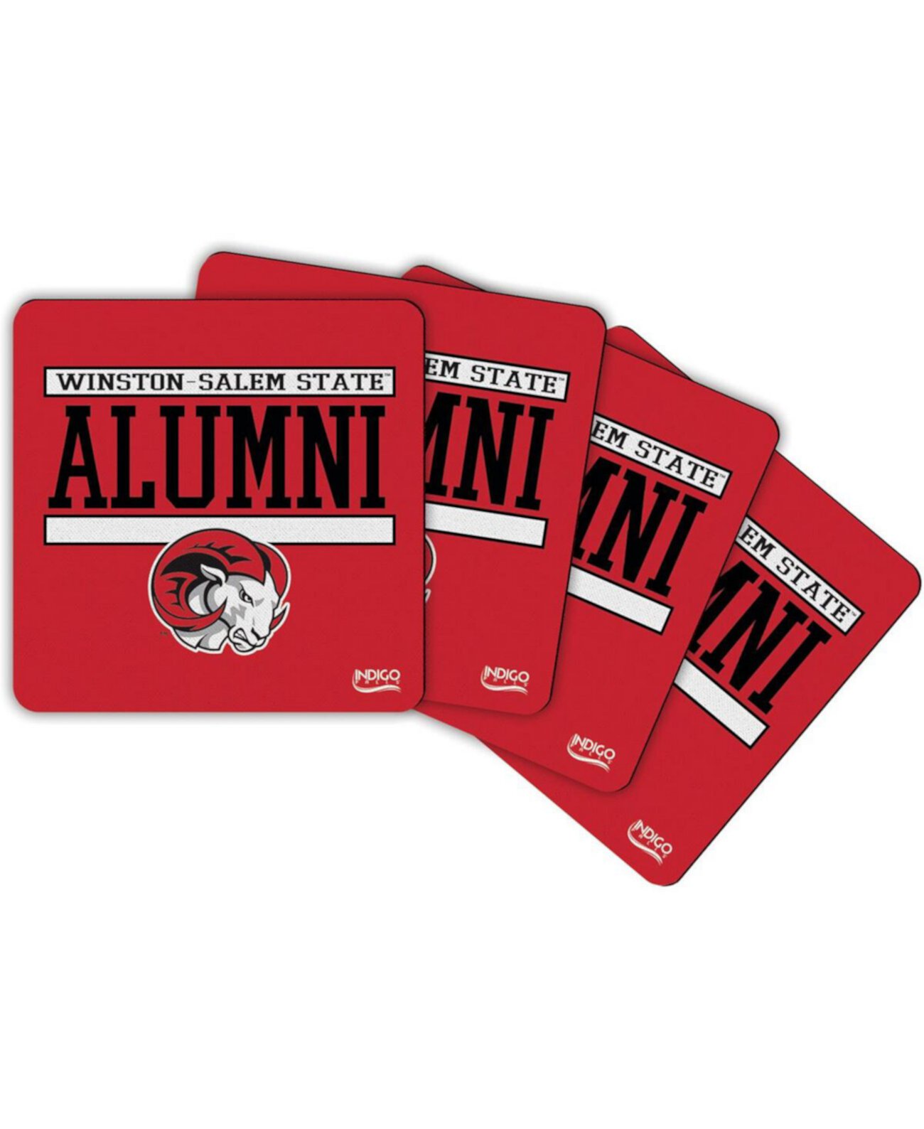 Winston-Salem State Rams Alumni 4-Pack Neoprene Coaster Set Indigo Falls