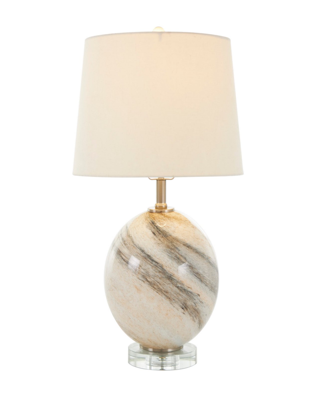 23" Glass Round Accent Lamp with Marble Inspired Design Rosemary Lane