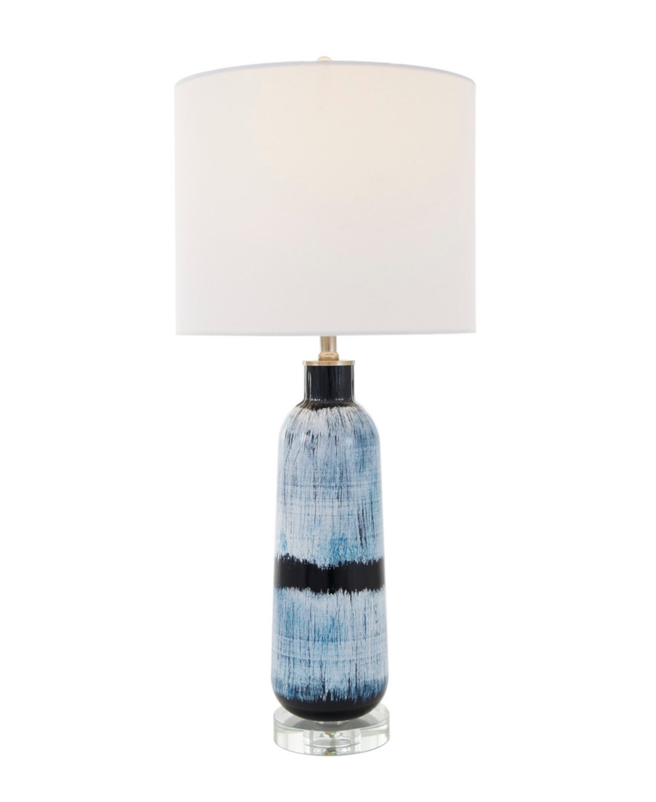 27" Glass  Abstract Brushed Accent Lamp with Glass Base Rosemary Lane