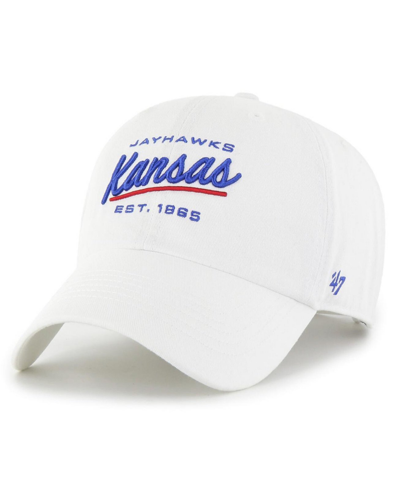 Women's White Kansas Jayhawks Sidney Clean Up Adjustable Hat '47 Brand