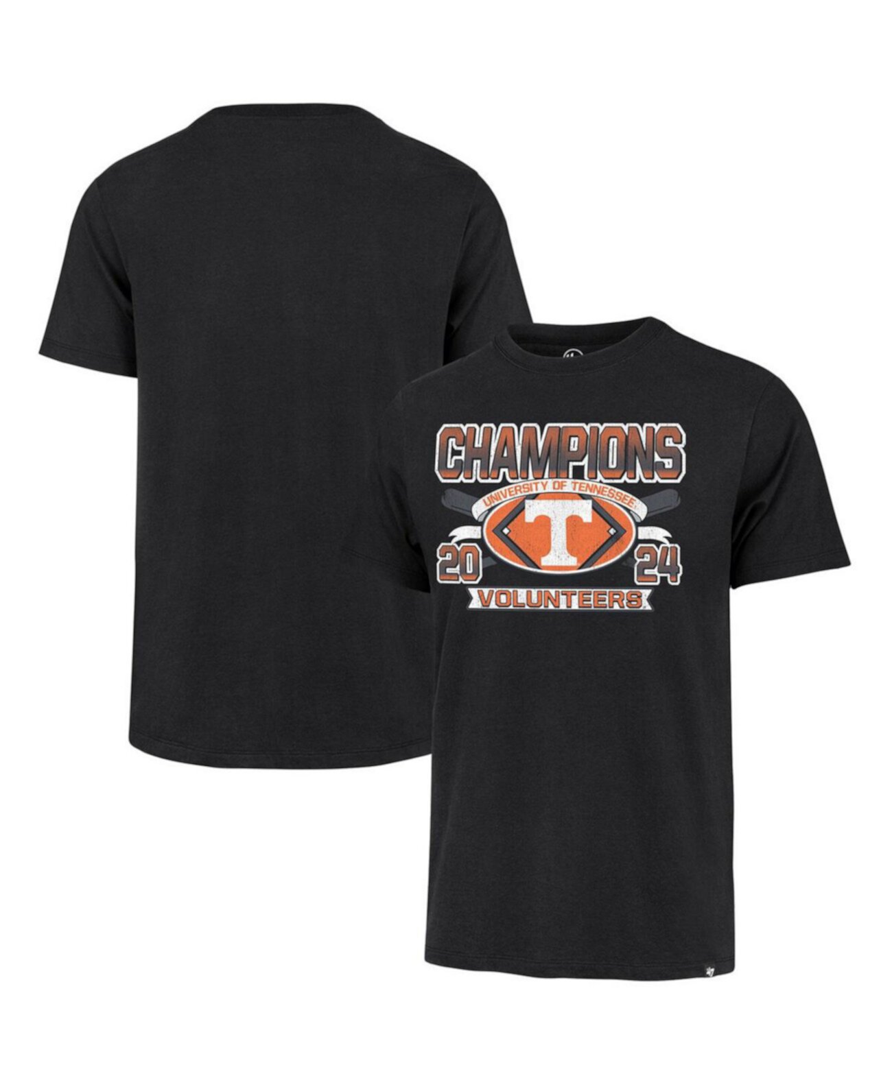Men's Black Tennessee Volunteers 2024 NCAA Men's Baseball College World Series Champions Big Tall T-Shirt '47 Brand