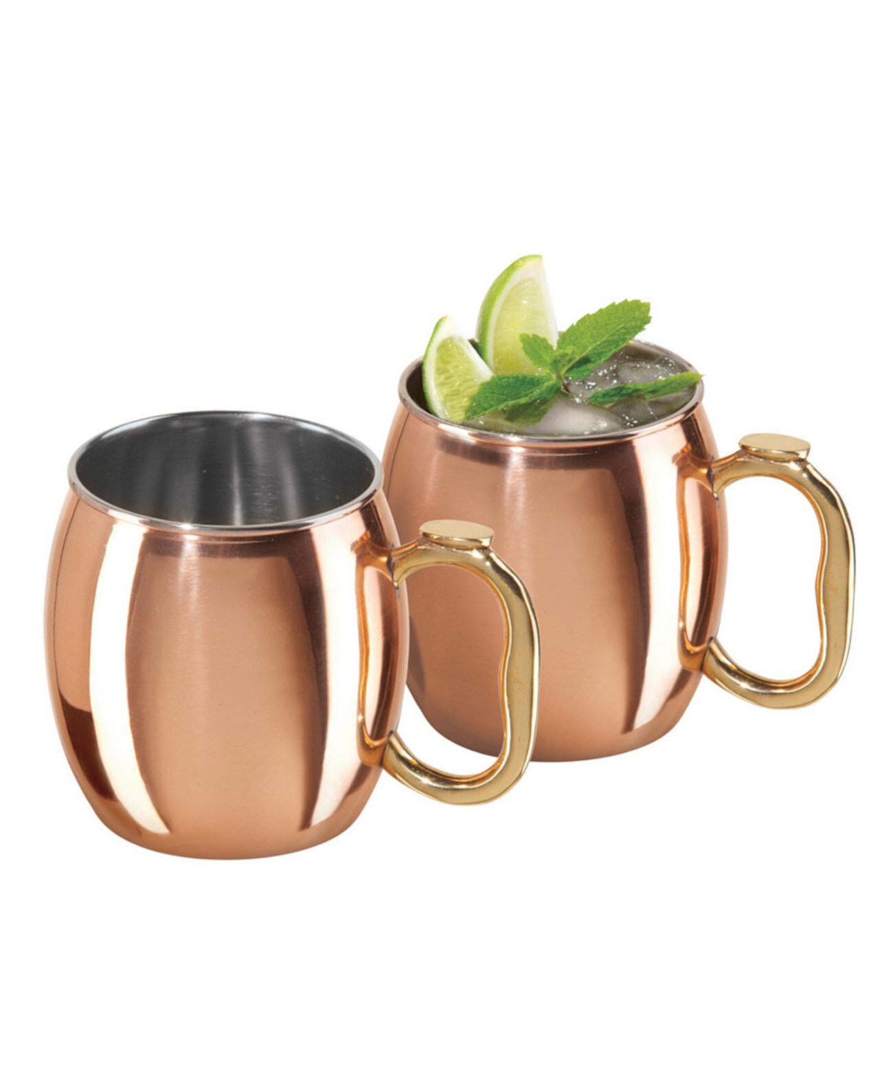 Set of 2 20oz Copper Plated Stainless Steel Moscow Mule Mugs Oggi