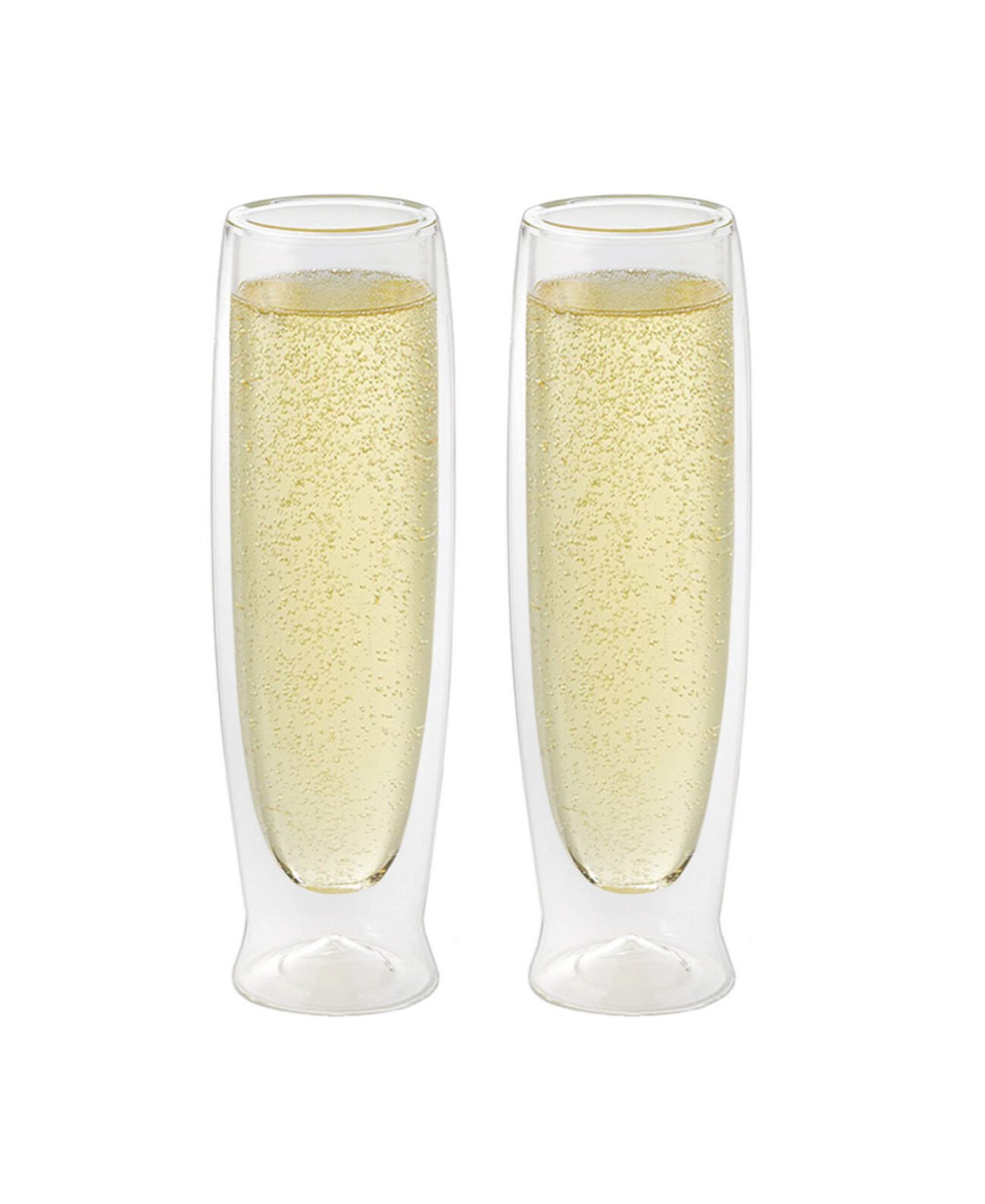 Set of 2, 6oz Double Wall Insulated Champagne Flutes Oggi