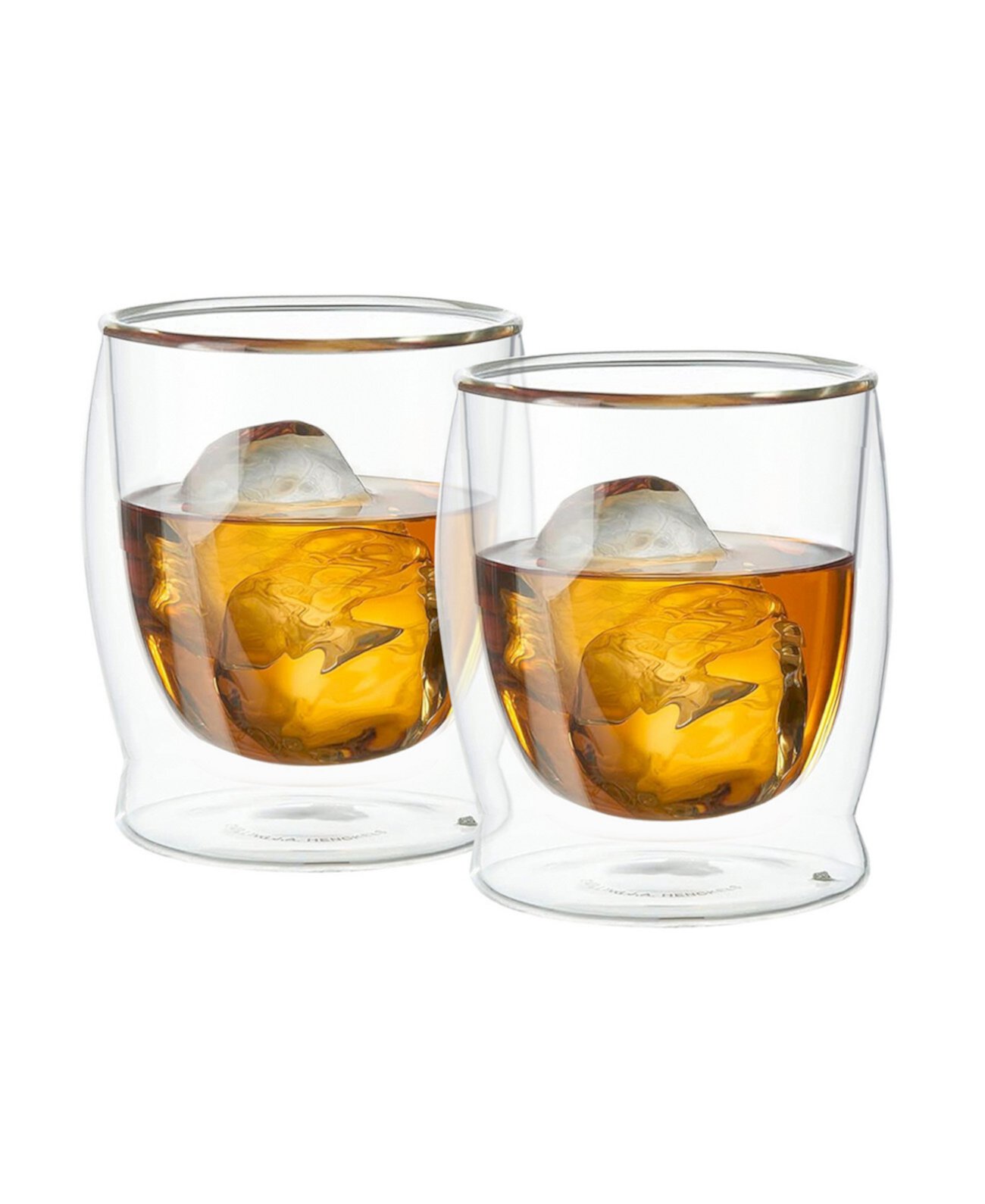 Set of 2, 10oz Whiskey Sipping Double Wall Insulated Glasses Oggi