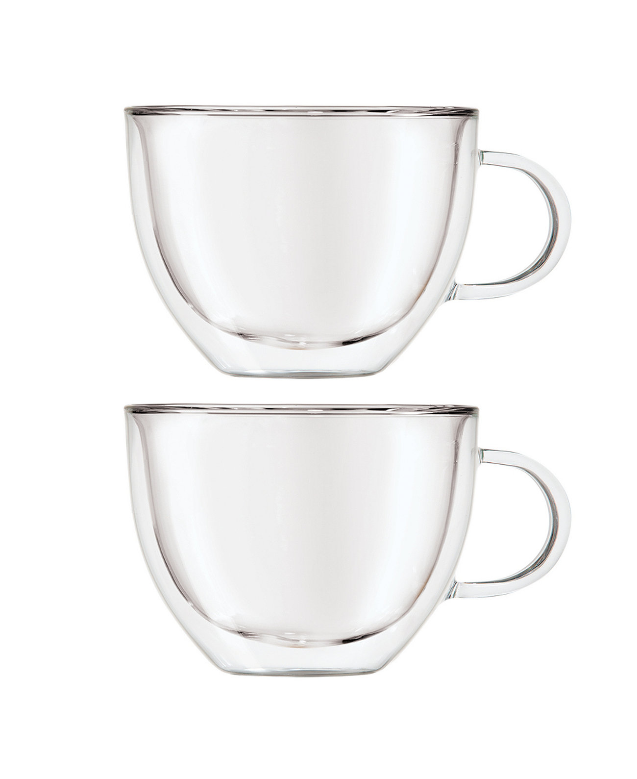 Set of 2, 16oz Double Wall Glass Coffee Cups Oggi