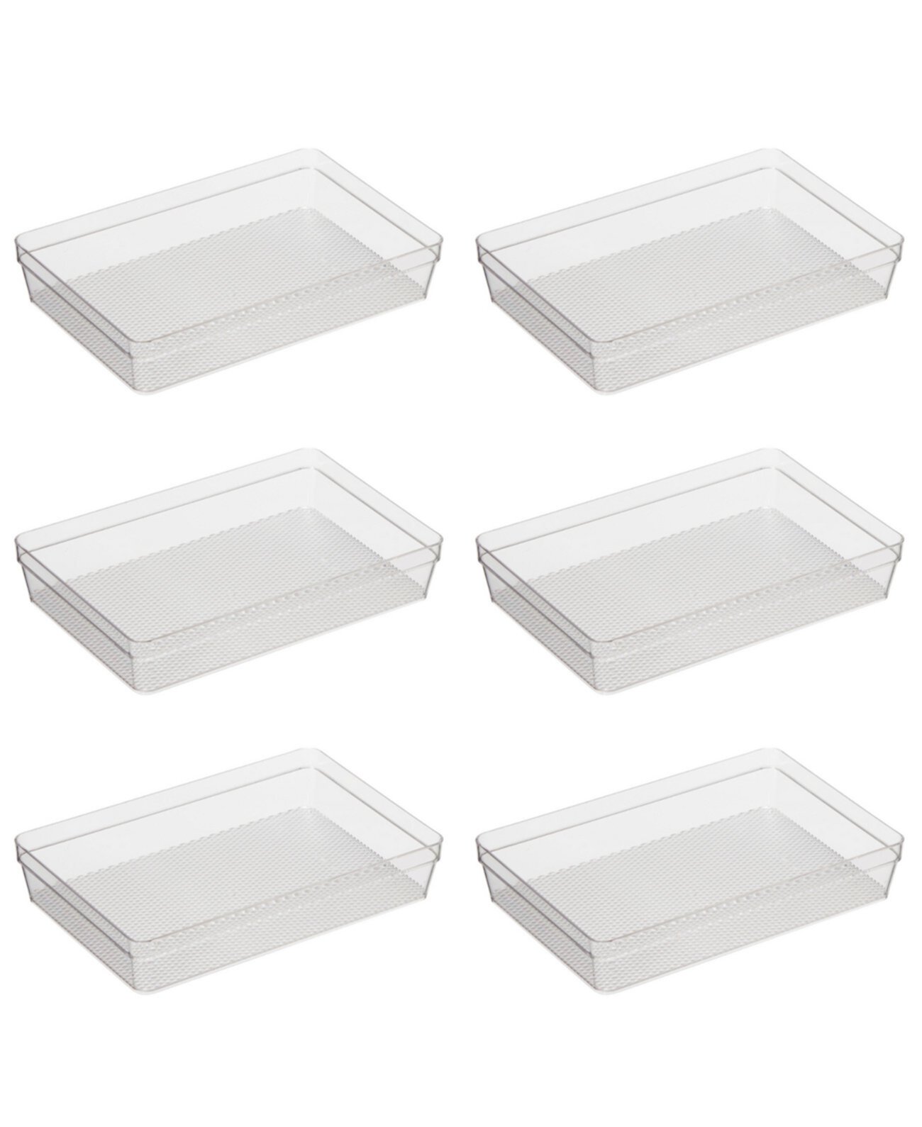 Set of 6, 6.25" X 9.25" Clear Drawer Organizer Oggi