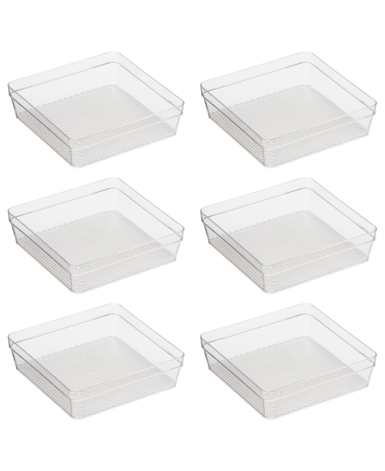 - Set of 6 - 6" X 6.25" Clear Drawer Organizer Oggi