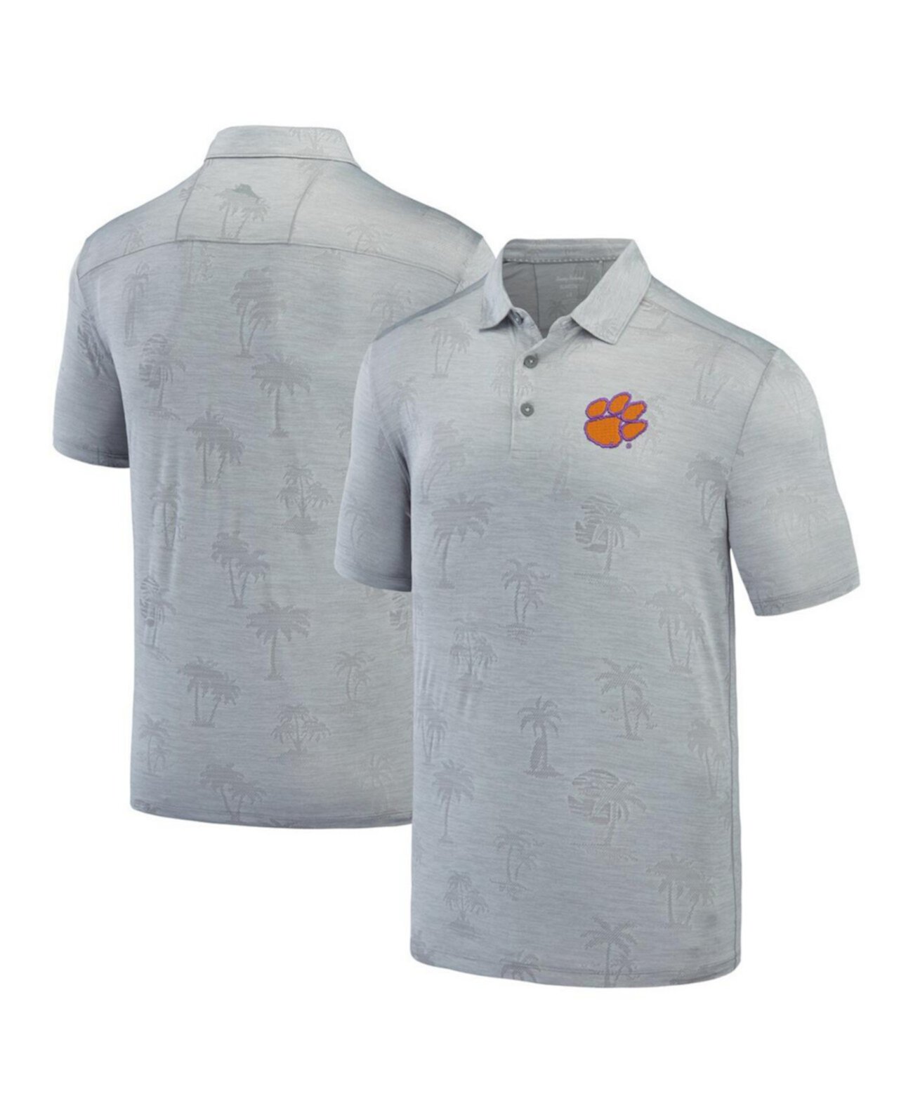 Мужская Поло рубашки Tommy Bahama Gray Clemson Tigers Sport Palm Coast Palmera IslandZone Tommy Bahama