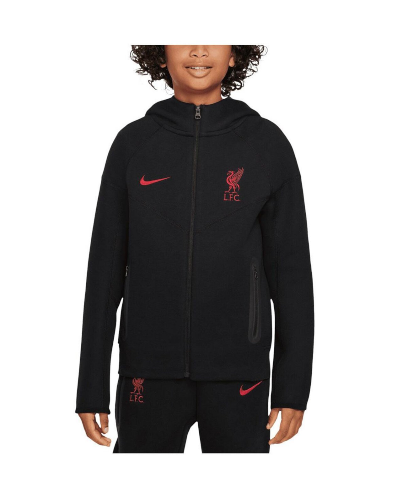 Повседневная куртка для мальчиков и девочек Nike Liverpool 2024/25 Tech Fleece на молнии Nike