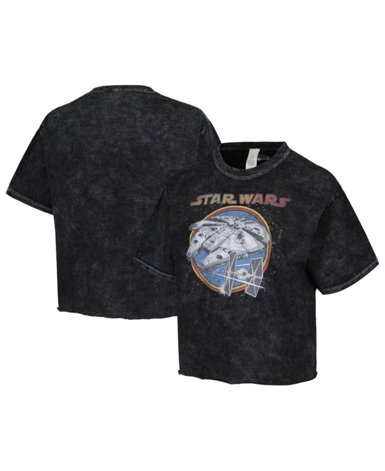 Черная мужская и женская футболка Star Wars с принтом корабля и tie-dye, 100% хлопок Mad Engine