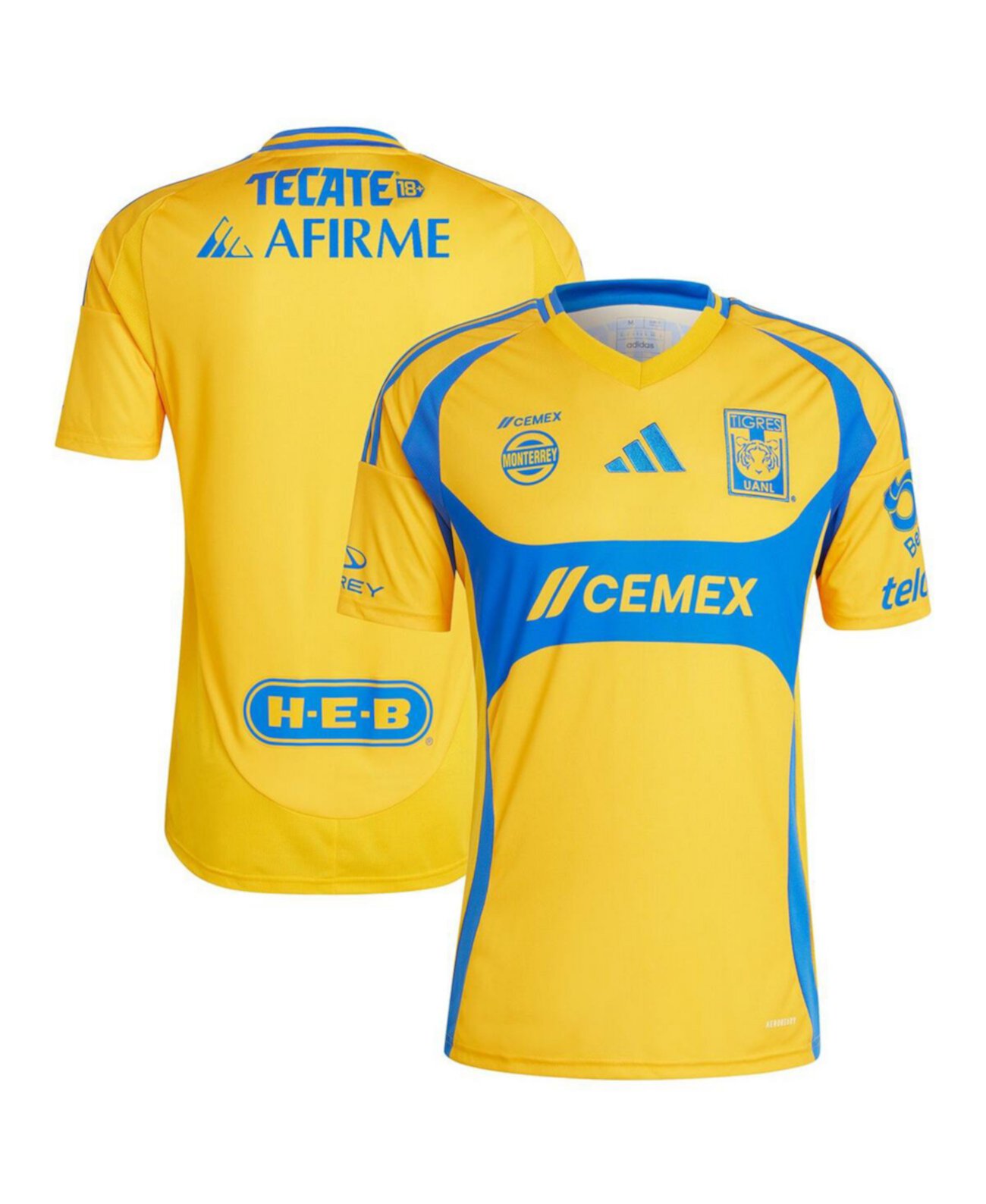 Men's Gold Tigres UANL 2024/25 Home Replica Jersey Adidas