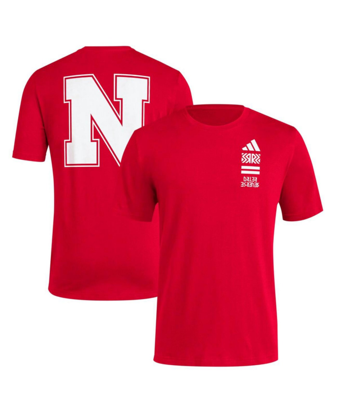 Men's Scarlet Nebraska Huskers Reverse Retro Baseball 2 Hit T-Shirt Adidas