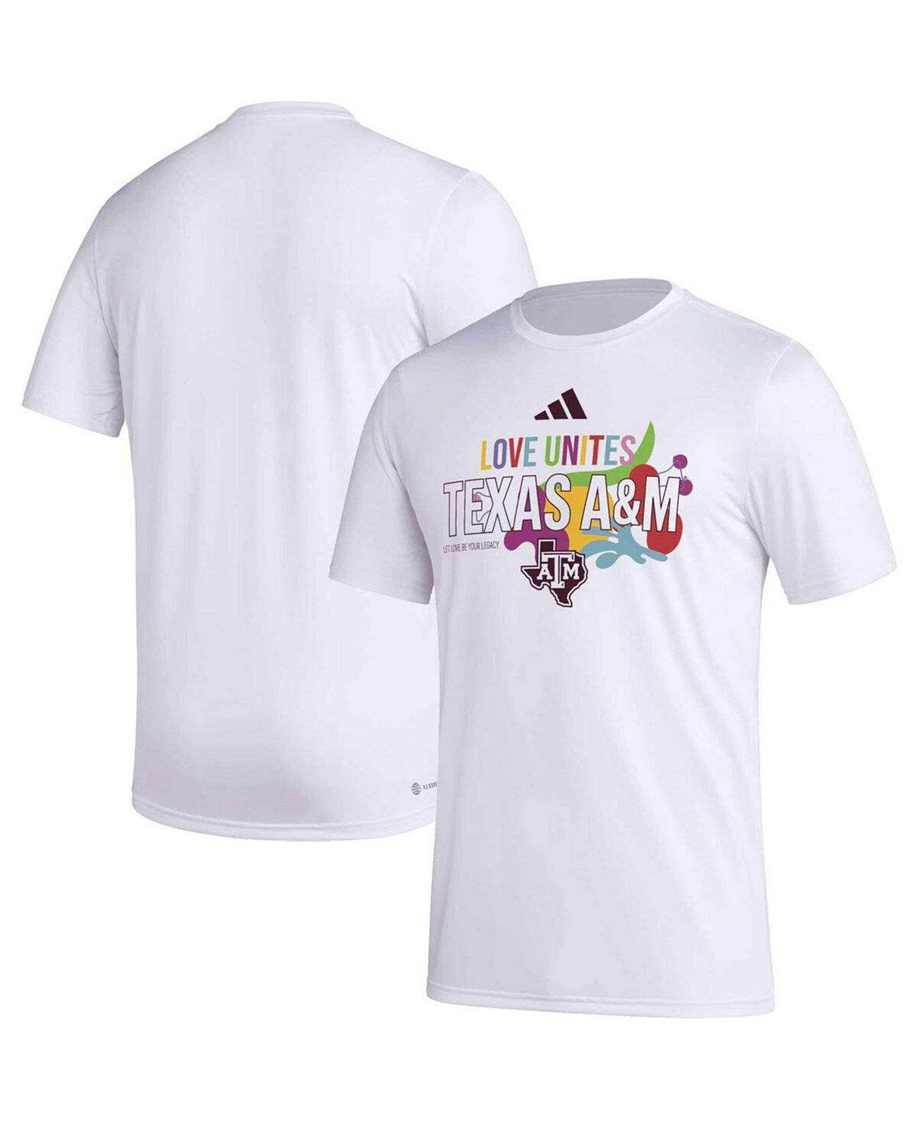 Men's x Rich Mnisi Pride Collection White Texas A M Aggies Pregame AEROREADY T-Shirt Adidas