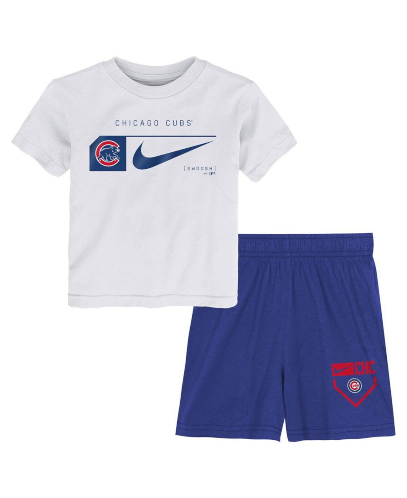 Детский комплект одежды Nike Белый/Синий Chicago Cubs из двух предметов Nike