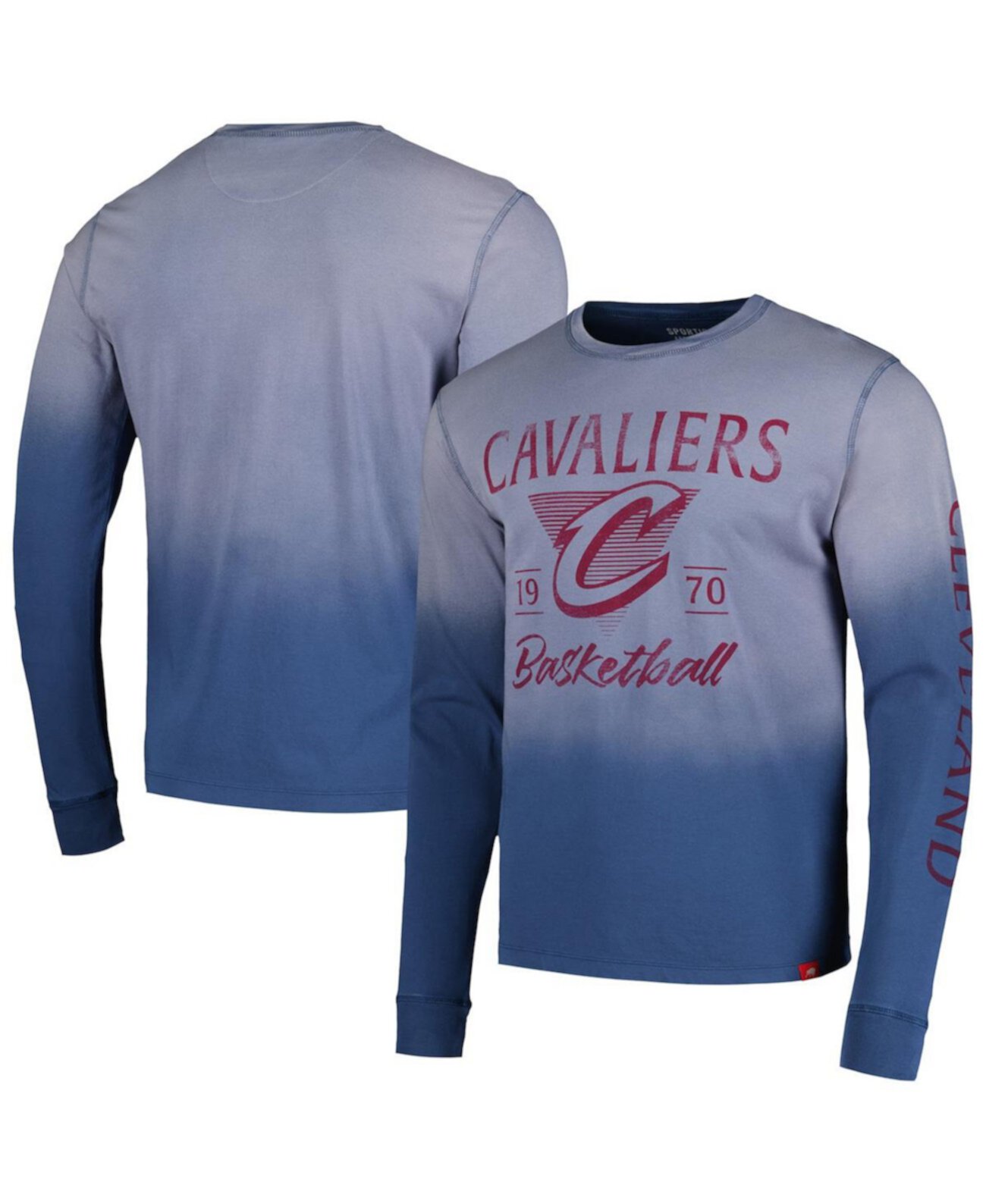 Men's and Women's Navy Cleveland Cavaliers Mohave Sun-Dipped Long Sleeve T-Shirt Sportiqe