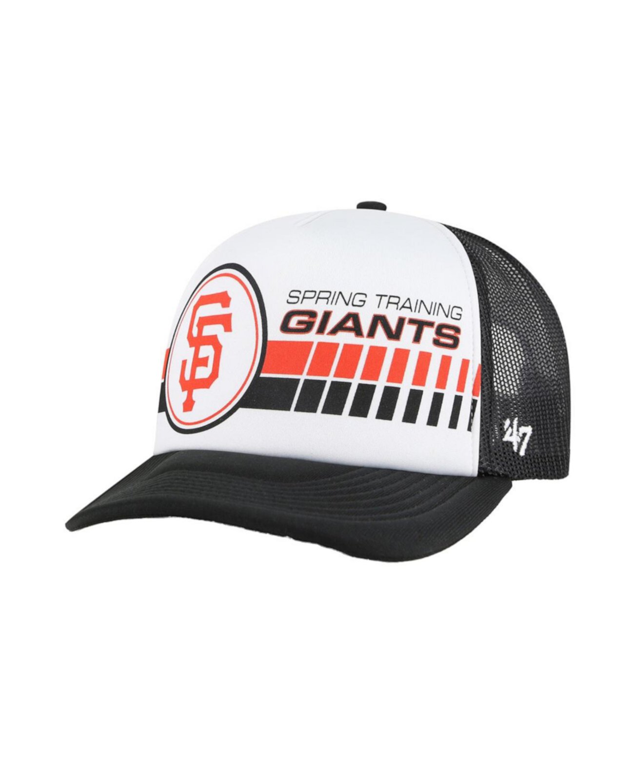 Men's White/Black San Francisco Giants 2024 Spring Training Foam Trucker Adjustable Hat '47 Brand