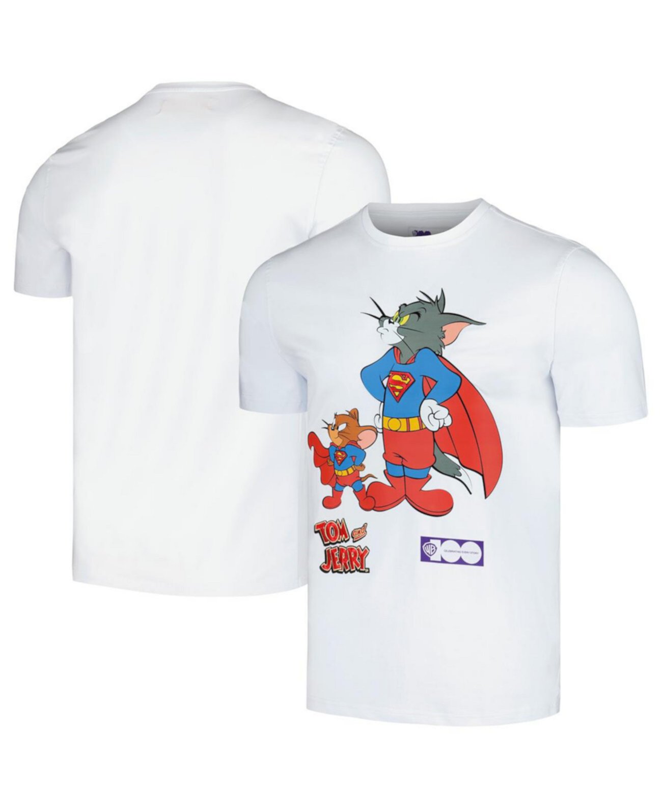 Men's White Tom and Jerry Superman T-Shirt Freeze Max