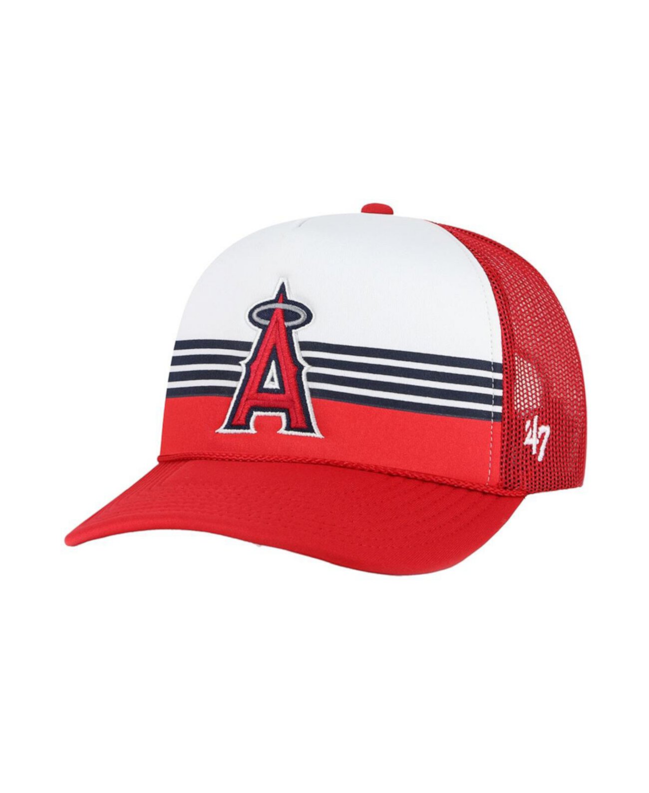 Men's Red Los Angeles Angels Lift Off Foam Front Mesh Trucker Adjustable Hat '47 Brand