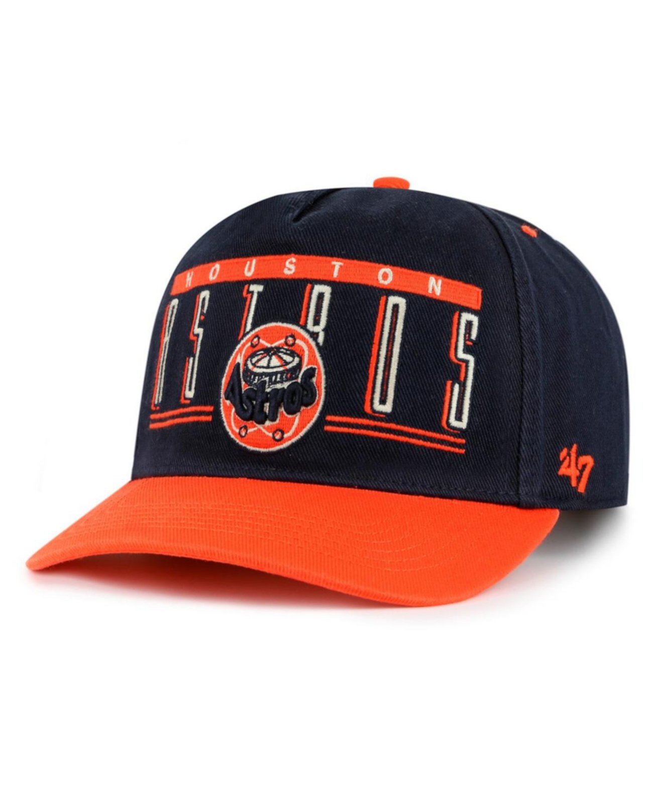 Men's Navy Houston Astros Double Headed Baseline Hitch Adjustable Hat '47 Brand