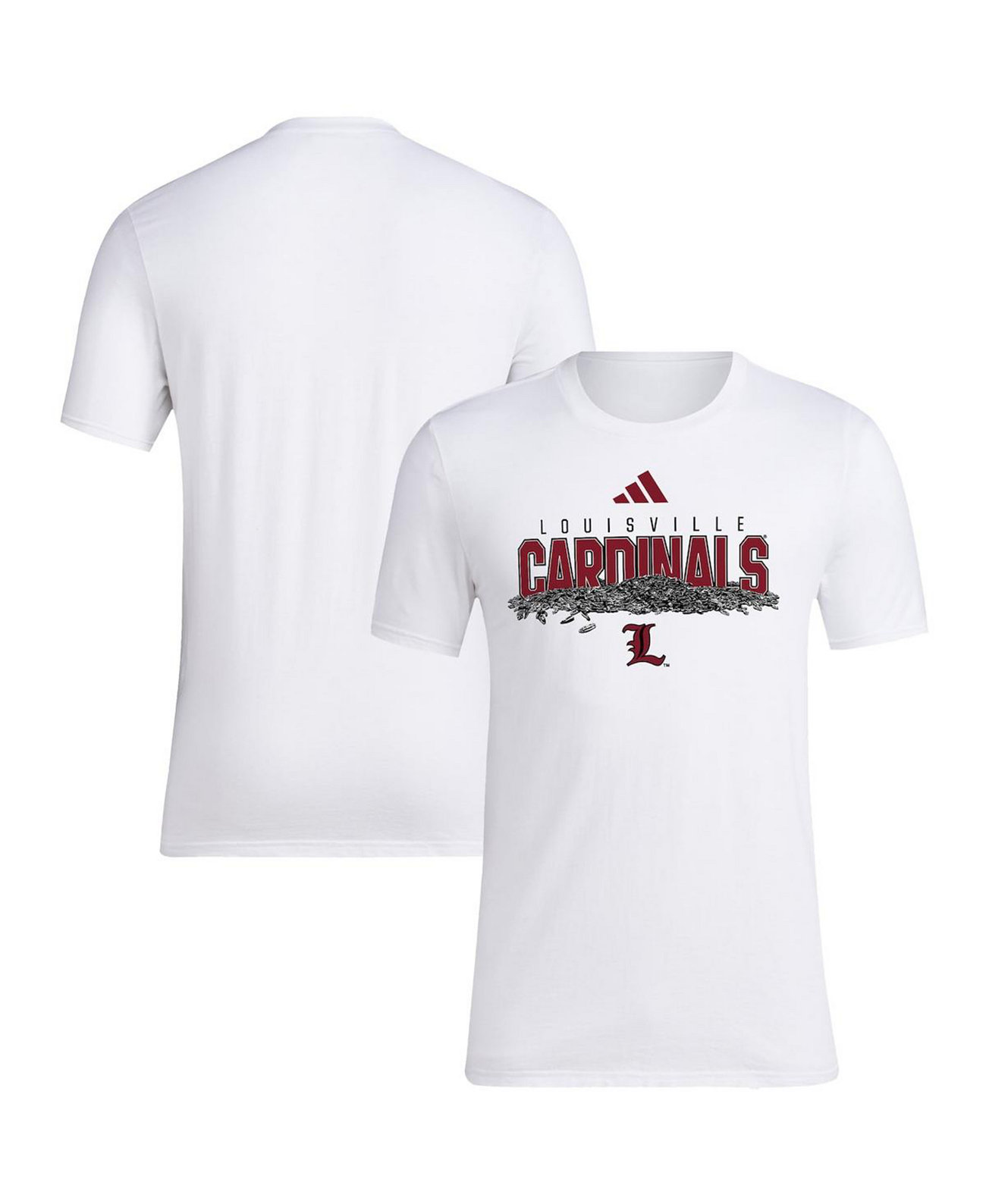 Men's White Louisville Cardinals Baseball Sunflower Seeds T-Shirt Adidas