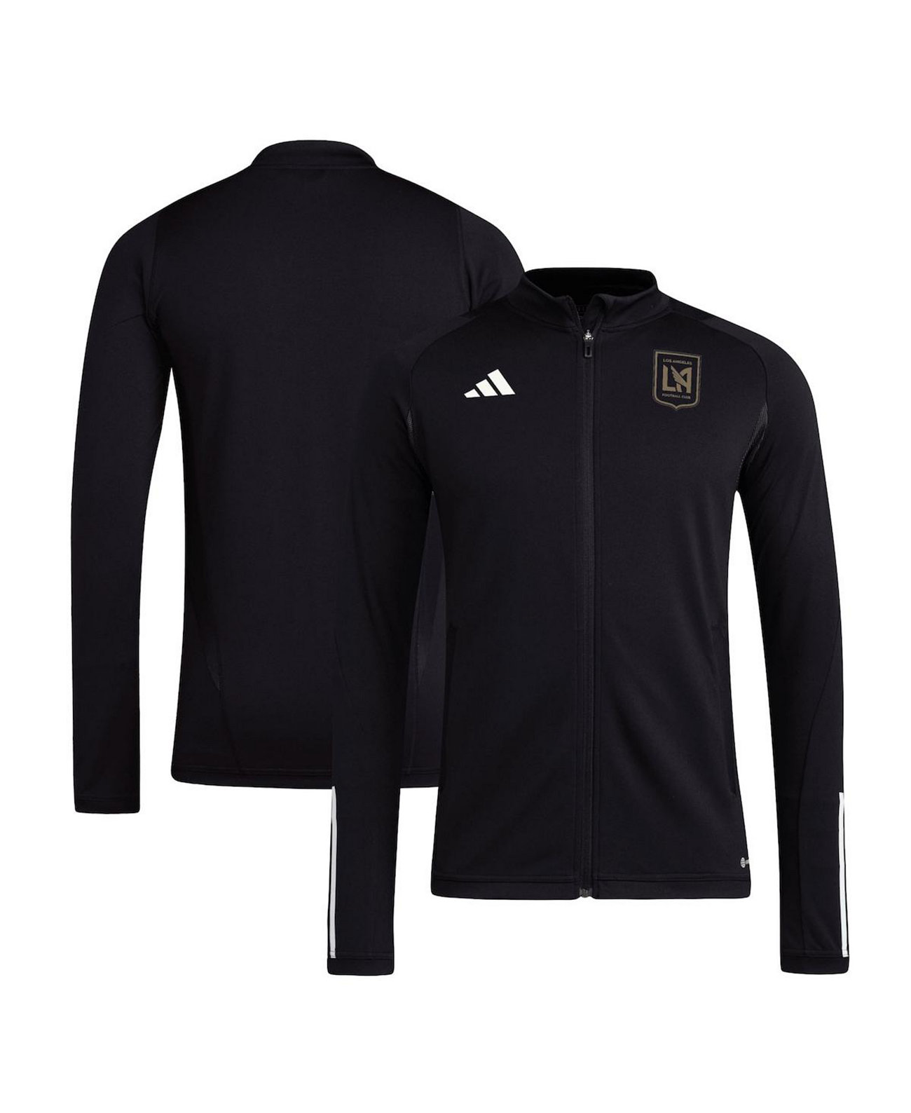 Мужская чёрная куртка LAFC 2024 AEROREADY с длинными рукавами и молнией Adidas