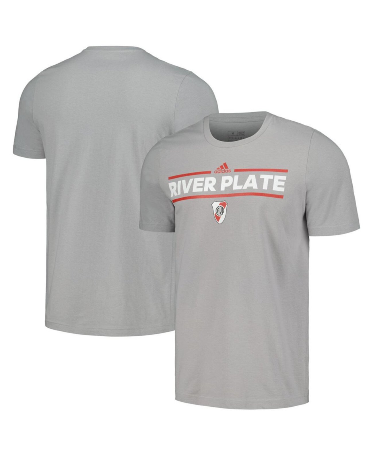 Men's Gray Club Atletico River Plate Lockup T-Shirt Adidas