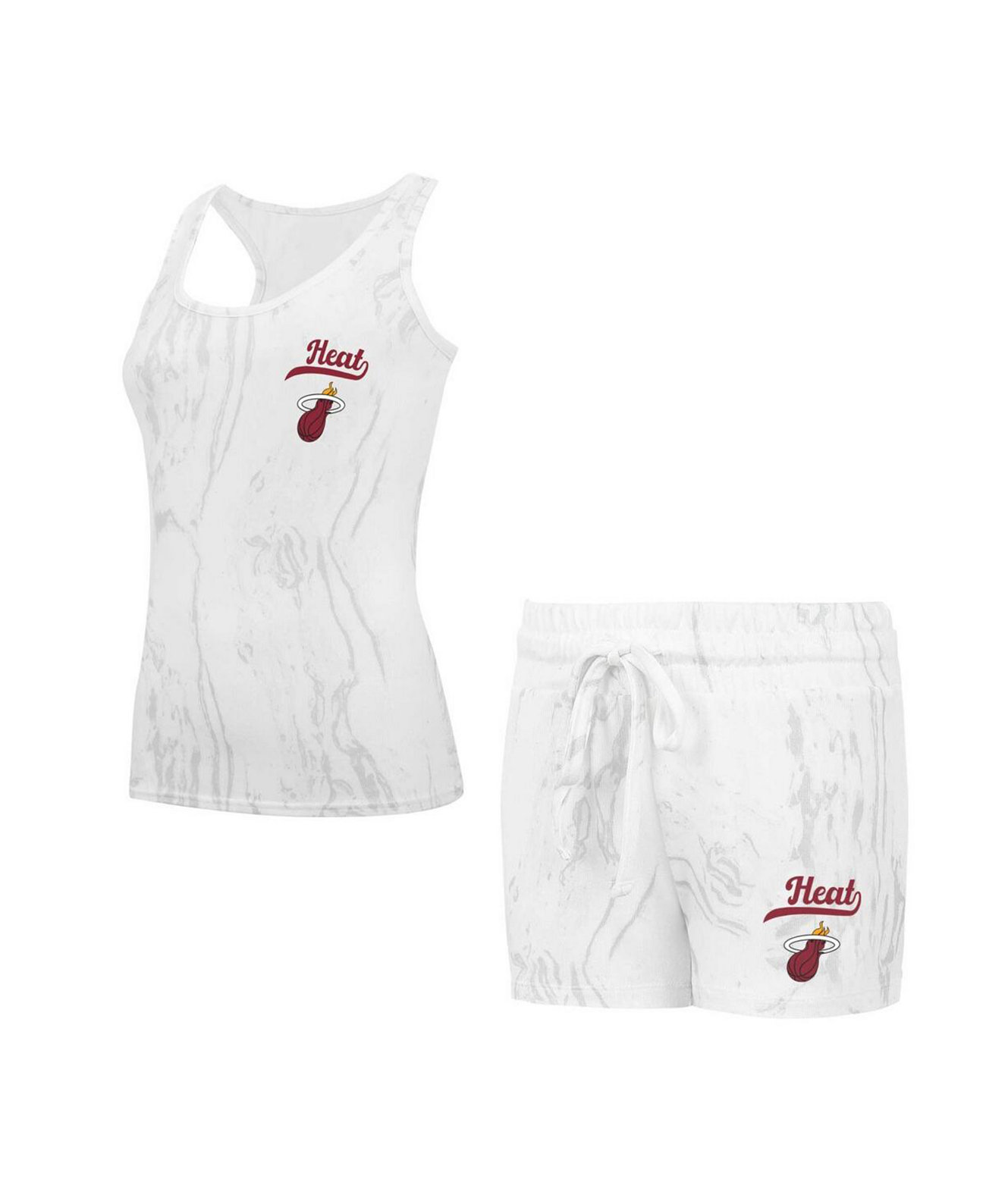 Women's White Miami Heat Quartz Tank Top Shorts Set Concepts Sport