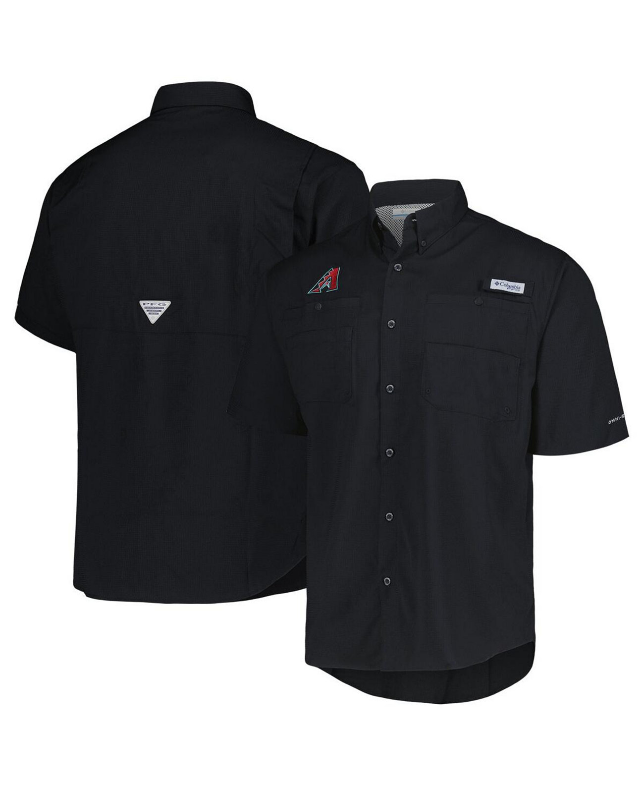 Men's Black Arizona Diamondbacks Tamiami Omni-Shade Button-Down Shirt Columbia
