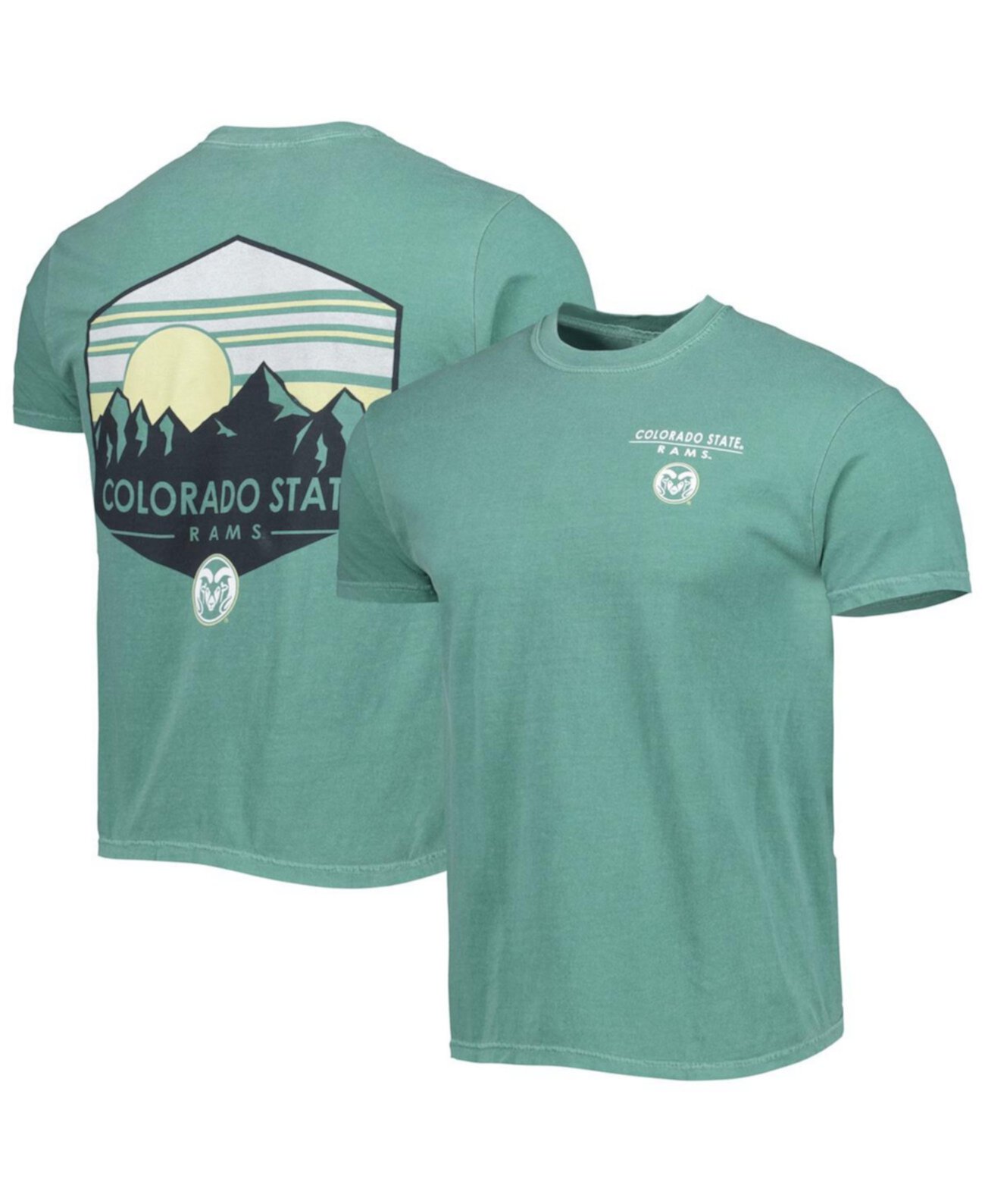 Men's Green Colorado State Rams Landscape Shield T-Shirt Image One