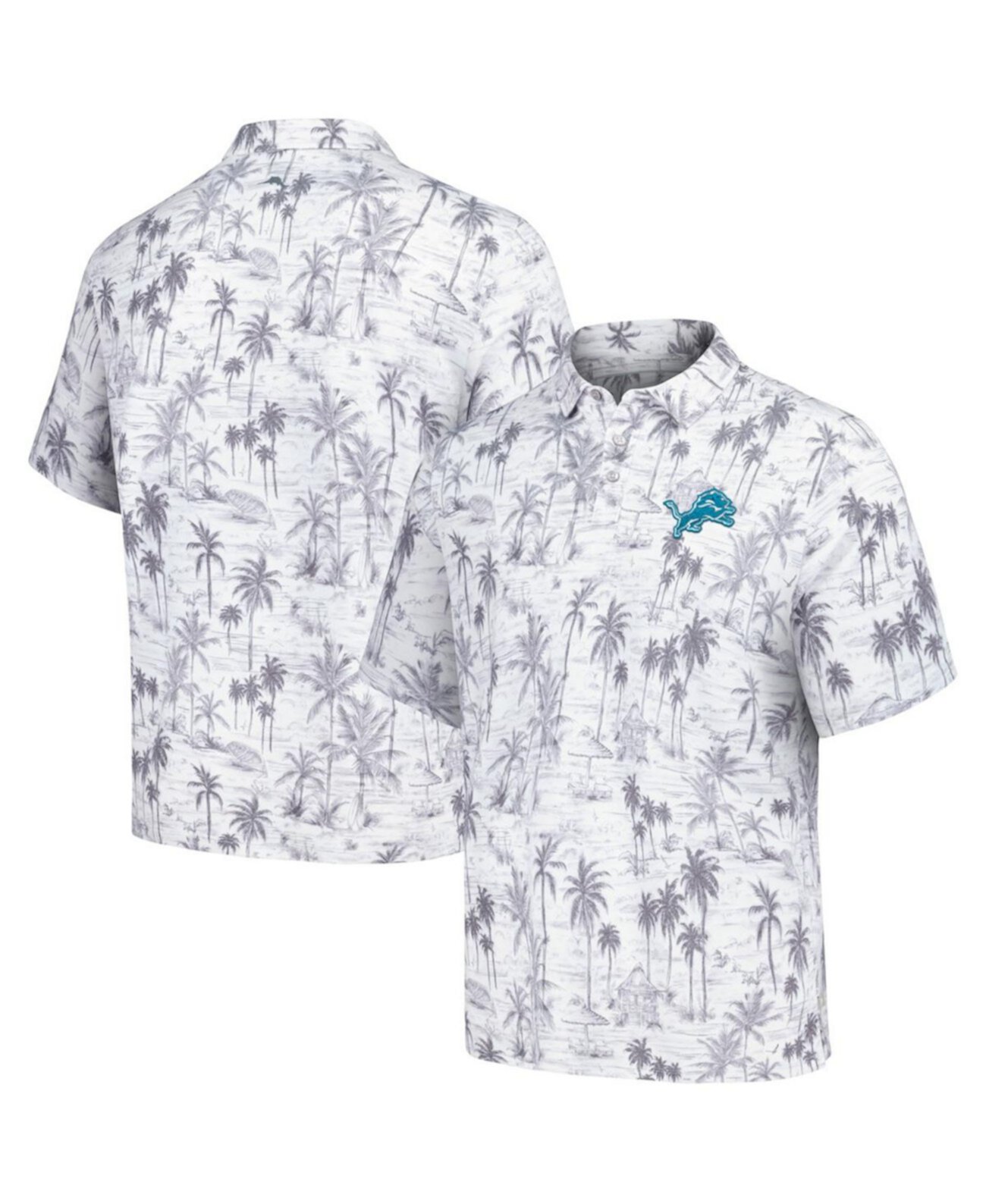 Мужская Поло рубашки Tommy Bahama Gray Detroit Lions Cabana Shores IslandZone Tri-Blend Tommy Bahama