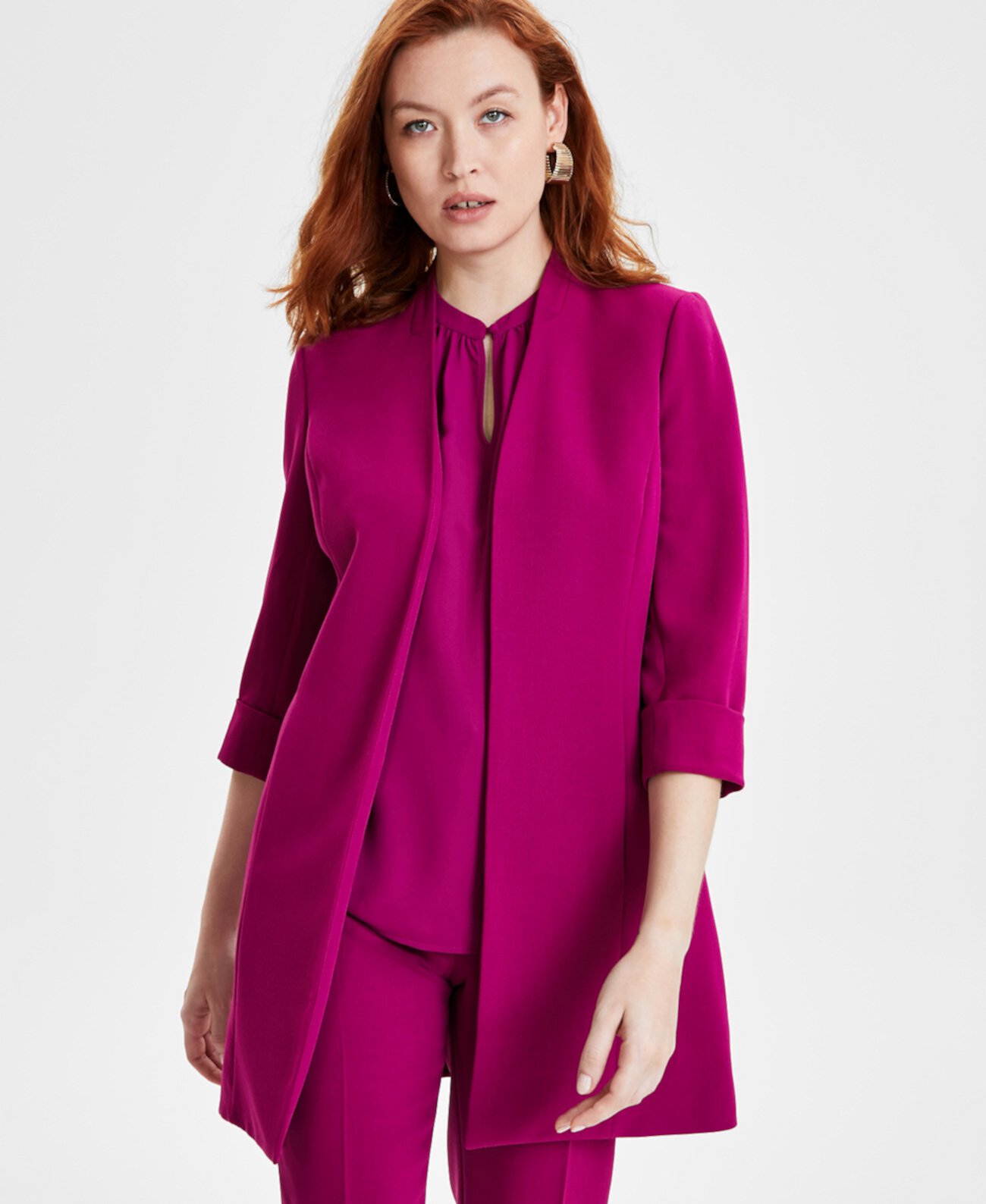 Женский Блейзер Kasper Petite Open-Front Crepe Topper Jacket Kasper