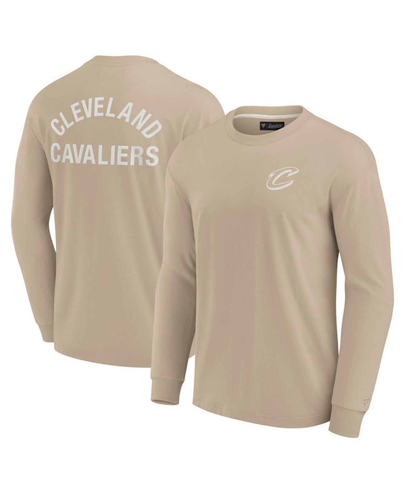 Men's and Women's Khaki Cleveland Cavaliers Elements Super Soft Long Sleeve T-Shirt Fanatics Signature