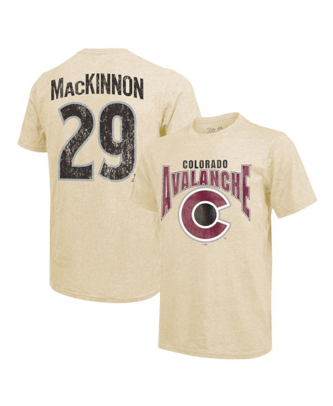 Мужская Джерси Majestic Nathan MacKinnon Кремовая Colorado Avalanche Dynasty Name Number Tri-Blend Majestic