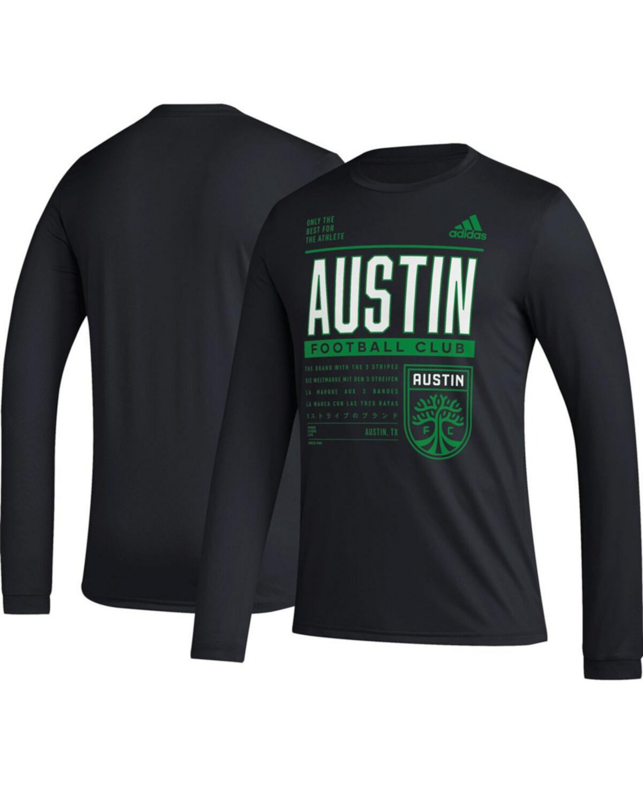 Men's Black Austin FC Club DNA Long Sleeve AEROREADY T-Shirt Adidas