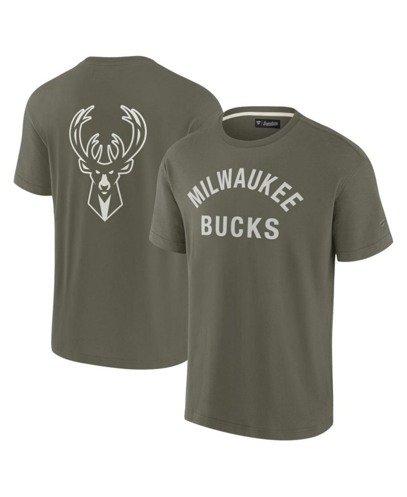 Men's and Women's Olive Milwaukee Bucks Elements Super Soft Short Sleeve T-Shirt Fanatics Signature