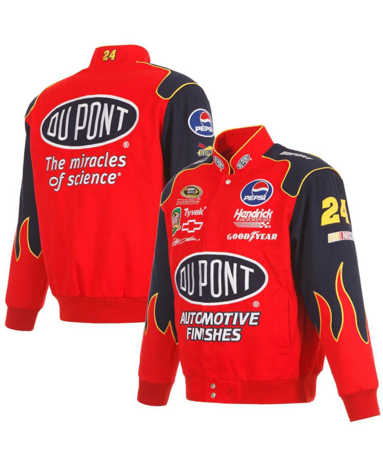 Men's Red Jeff Gordon DuPont Twill Driver Uniform Full-Snap Jacket JH Design