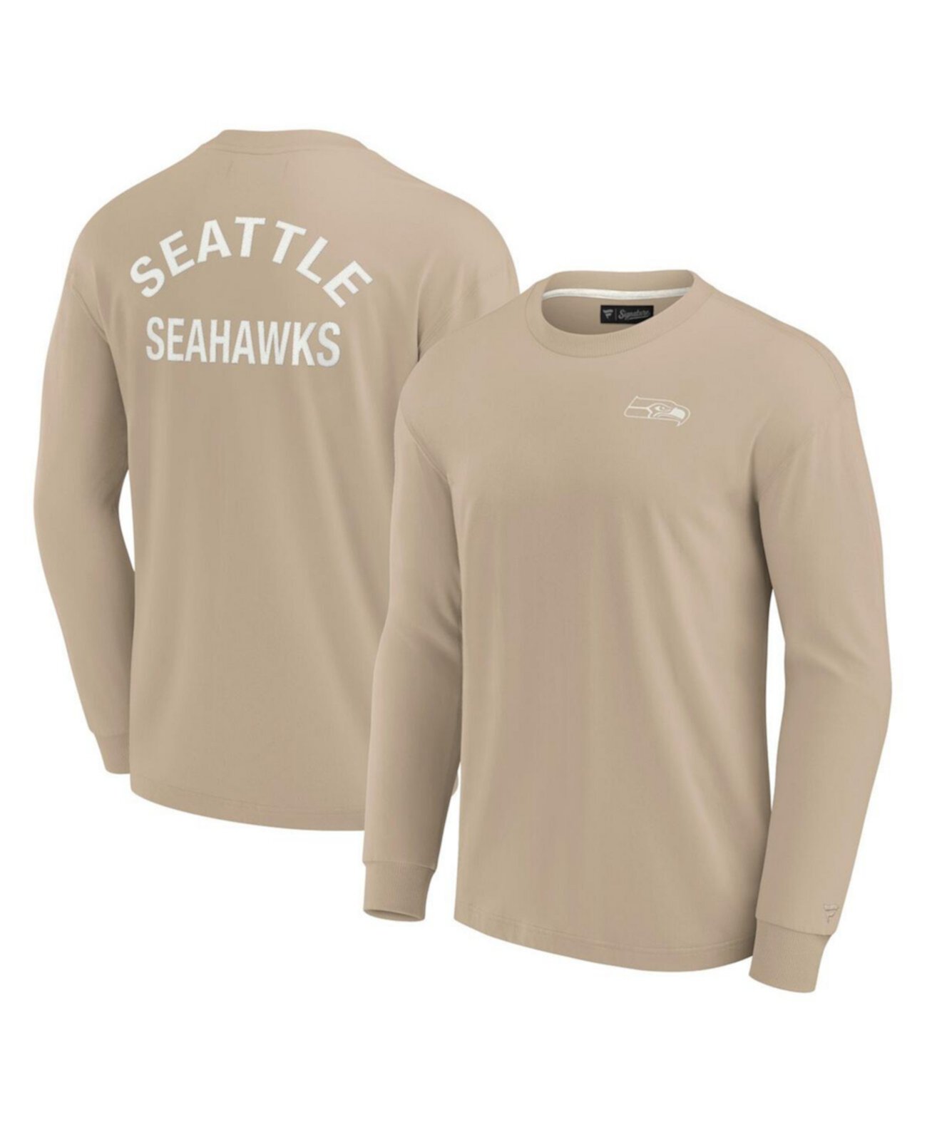 Men's and Women's Khaki Seattle Seahawks Elements Super Soft Long Sleeve T-Shirt Fanatics Signature