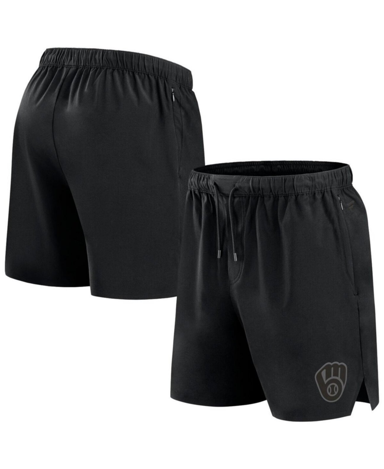 Men's Black Milwaukee Brewers Front Office Woven Shorts Fanatics Signature