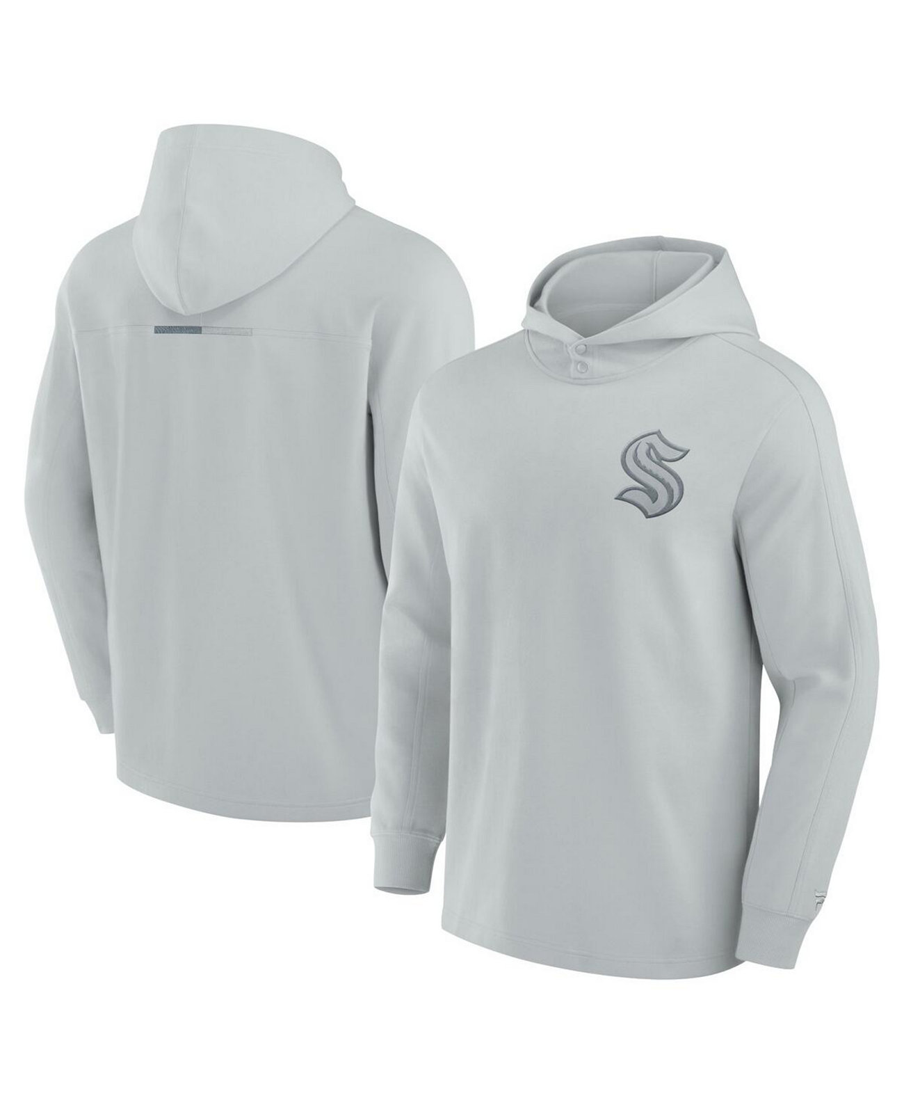 Fanatics Men's Signature Gray Seattle Kraken Elements Lightweight Tri-Blend Fleece Hoodie Fanatics Signature