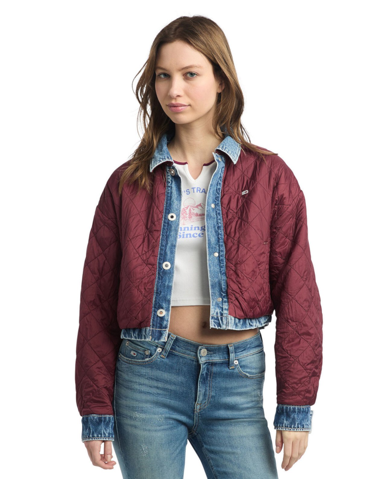 Women's  Cotton Quilted Reversible Denim Jacket Tommy Jeans