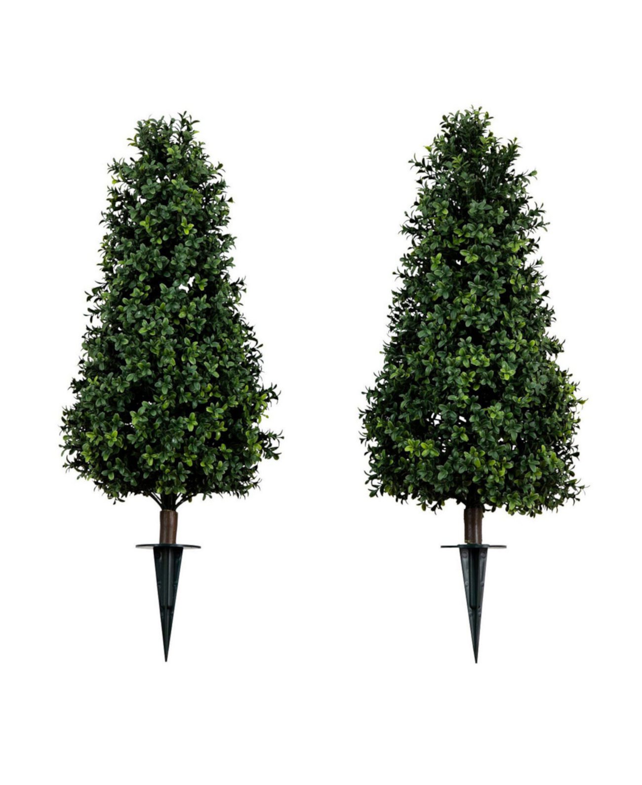 3ft. UV Resistant Artificial Boxwood Plant with Integrated Ground Stake Indoor/Outdoor - Set of 2 NEARLY NATURAL