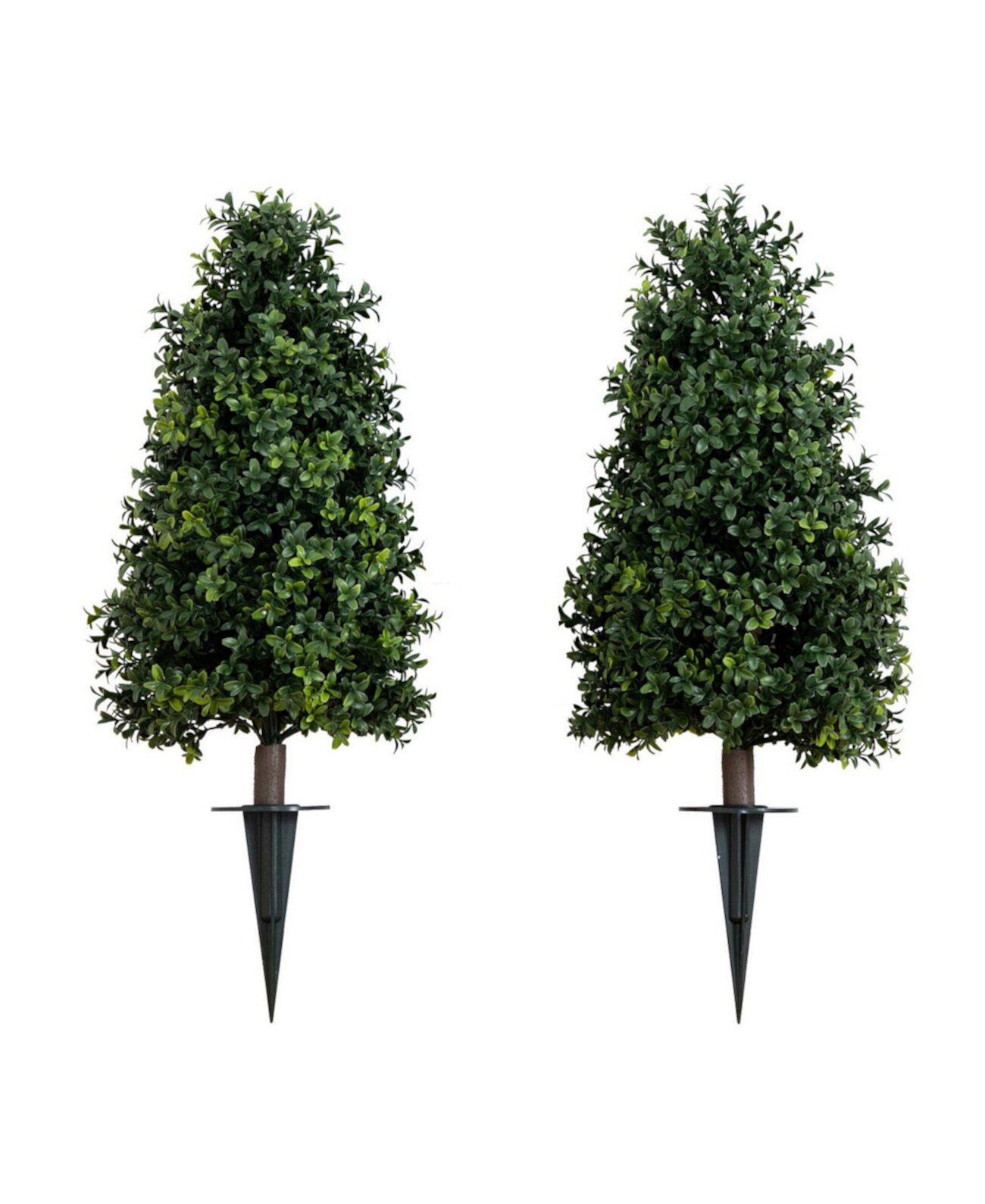 2.5ft. UV Resistant Artificial Boxwood Plant with Integrated Ground Stake Indoor/Outdoor - Set of 2 NEARLY NATURAL